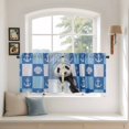thumbnail image 2 of Funny Panda Tier Curtains 24 Inch Length, Cute Modern Lovely Animals on Showering Blue Cafe Short Curtains for Bathroom Over Sink, Small Kitchen Curtain Light Filtering Drapes 2 Panels 27.5"Wx24"L, 2 of 8
