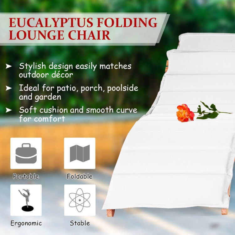 Aimee Lii 3 Pieces Folding Patio Eucalyptus Wood Lounge Chair Set, Wooden Patio Furniture Set with Foldable Side Table Aimee Lii 3 Pieces Folding Patio Eucalyptus Wood Lounge Chair Set, Wooden Patio Furniture Set with Foldable Side Table