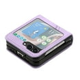 thumbnail image 3 of for Samsung Galaxy Z Flip 5 Stylish Case with Shoulder Strap PU Leather Embossed Shockproof Phone Cover for Samsung Galaxy Z Flip 5, Purple, 3 of 10