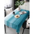 thumbnail image 6 of Turquoise White Ombre Table Cloth, Modern Country Abstract Stripes Waterproof Tablecloth for Rectangle Tables, Reusable Washable Fabric Table Cover for Restaurant Kitchen Dining Tables 54"x108", 6 of 6