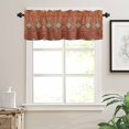 thumbnail image 7 of Southwest Kitchen Curtain Set, Geometric Stripe Boho Native Flower Print Window Valance and Tiers 24" Length, Light Filtering Short Curtains Valance for Cafe Bathroom Bedroom 54"x18", 7 of 7