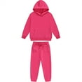thumbnail image 2 of TQWQT Girls Sweatsuit Kids Tracksuit Solid Color 2 Piece Sweat Suits Long Sleeve Size 2-3 Sweat Set Plain Hooded Sweatshirt and Jogging Pant Toddler Boy Kids Outfits Hot Pink, 2 of 3
