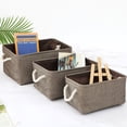 thumbnail image 4 of ZAXARRA Panier de Rangement en Lin avec Poignées Latérales Style Simple Panier Uni, 4 of 6