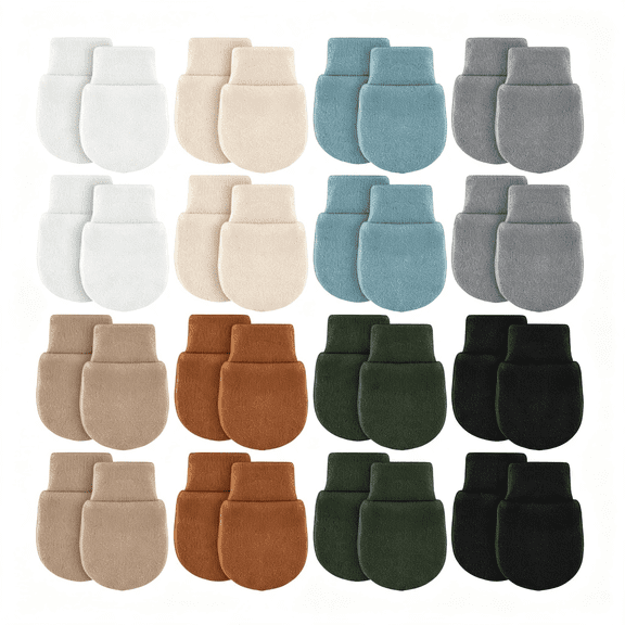 TELOLY 16 Pairs Baby Mittens for Newborn Baby Boys Girls Infant Toddler Mittens No Scratch Gloves for Babies 0-6 Months 16 Pairs Baby Mittens 0-6 Months