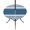 Blue, Navy, White, variant on Round Outdoor Tablecloth with Umbrella Hole and Zipper, Farmhouse Blue Striped Tablecloth with Elastic Waterproof, Modern Minimalist Stripes Patio Table Covers for 31" - 35" Picnic Pool Tables