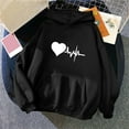 thumbnail image 2 of WRKEKC Hoodies for Women Heart Printed Long Sleeve Hooded Sweatshirt Top for Women Casual Daily Wear Fashionable Outfit, 2 of 3