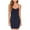 Navy, variant on IROINNID Formal Dress for Women Wedding Guest Homecoming Party Trendy Solid V-neck Suspenders Sleeveless Night Dress,Black