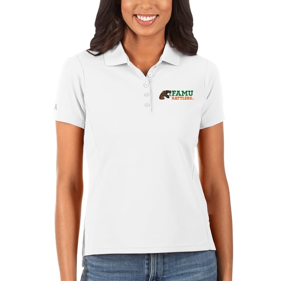 Women's Antigua White Florida A&M Rattlers Legacy Pique Polo