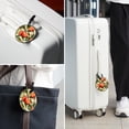 thumbnail image 6 of Peach 2pcs PU Leather Round Bag Tags with Privacy Cover and Name ID Tag - Suitcase Tags for Travel Luggage, Handbags, Backpacks, School Bags, 6 of 6