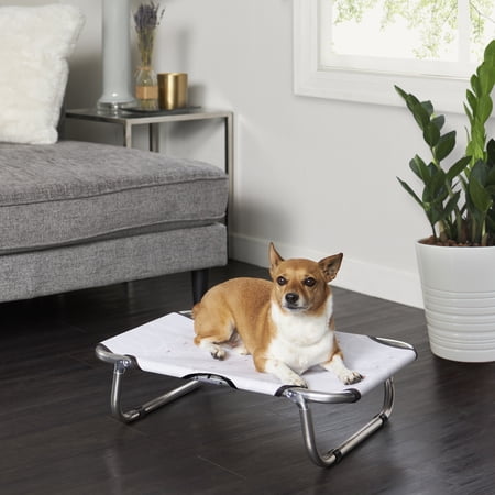 FirsTime Gray Marley Elevated Pet Bed Small  37 x 23.25 x 7 in