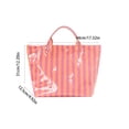 thumbnail image 3 of Dvumao Striped PVC Tote Bag, Waterproof Glossy Handbag for Beach, Shopping, Travel & Daily Use, 3 of 6