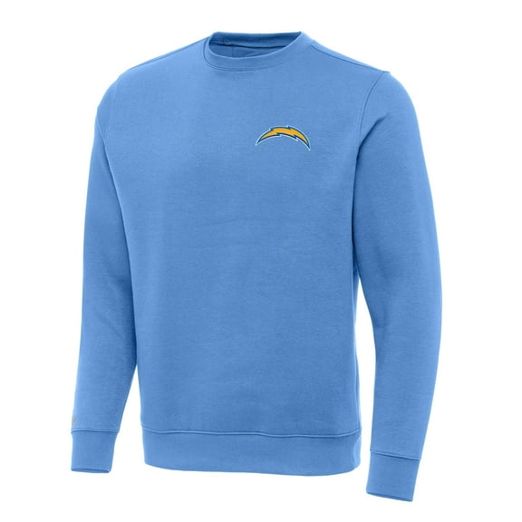 Men's Antigua Powder Blue Los Angeles Chargers Victory Pullover Sweatshirt