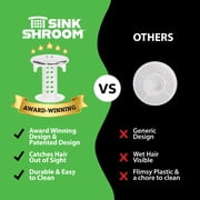 SinkShroom Chrome Edition Revolutionary Bathroom Sink Drain Protector Hair Catcher, Strainer, Snare