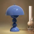 thumbnail image 4 of Lámpara de mesa con forma de seta, luz recargable de Color sólido, adorno para dormitorio, azul cielo, azul, 4 of 6
