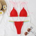 thumbnail image 4 of UTSJKR Two Piece Bikini Sets for Women Sexy Spaghetti Strap Bikini Top Women Swimsuits Tummy Control Swimsuit with Built in Bra Red S, 4 of 7