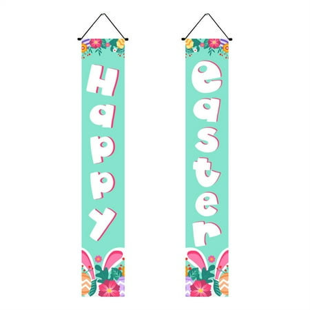 Easter Couplet Ornament Door Flags Flag Hanging Festival Decoration Banner for Holiday Decor