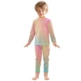 thumbnail image 3 of joogoo Yellow Gradient 2 Piece Long Sleeve Tee and Pants Cotton Pajama Set 8Y, 3 of 7