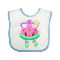 Inktastic Cute Watermelon with Sunglasses Boys or Girls Baby Bib