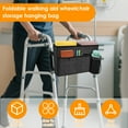 thumbnail image 3 of Grusce Walker Bag with Cup Holder, Walker Storage Bags, Multi Pockets Walker  Hands-Free Attachment Basket, Mobility Aid Accessory Pouch for Elderly, Senior-Black, 3 of 11