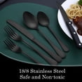thumbnail image 5 of YFBXG 48-Piece Matte Black Stainless Steel Flatware Set with Black Handles (Service for 8), 5 of 9