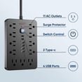 thumbnail image 3 of Regleta de alimentación con protector contra sobretensiones JouleLoom 17 en 1 de 10 pies con USB, 3 of 7