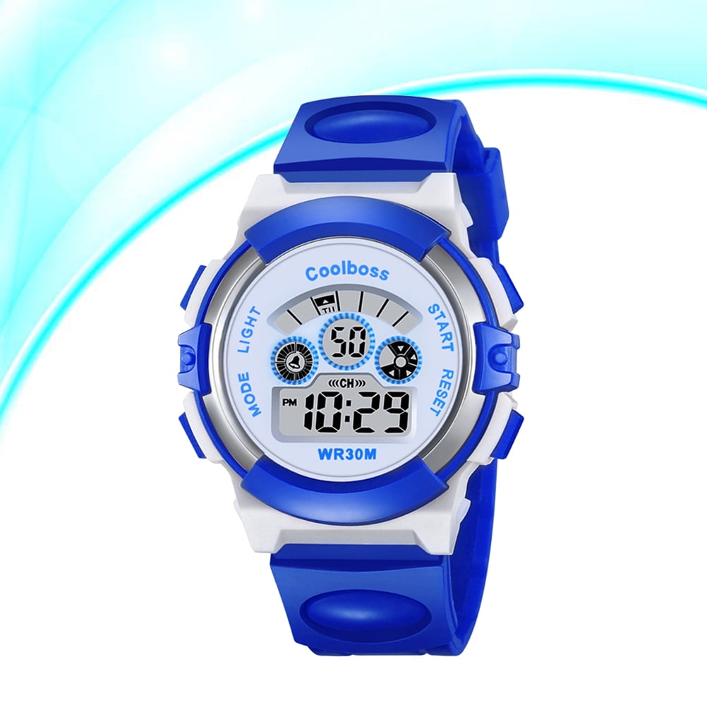 Kids Watch Waterproof Child Digital Watch Silicone Rubber Strap Wrist Watch Student Time Clock Luminous Wristwatch for Boys Girls Blue