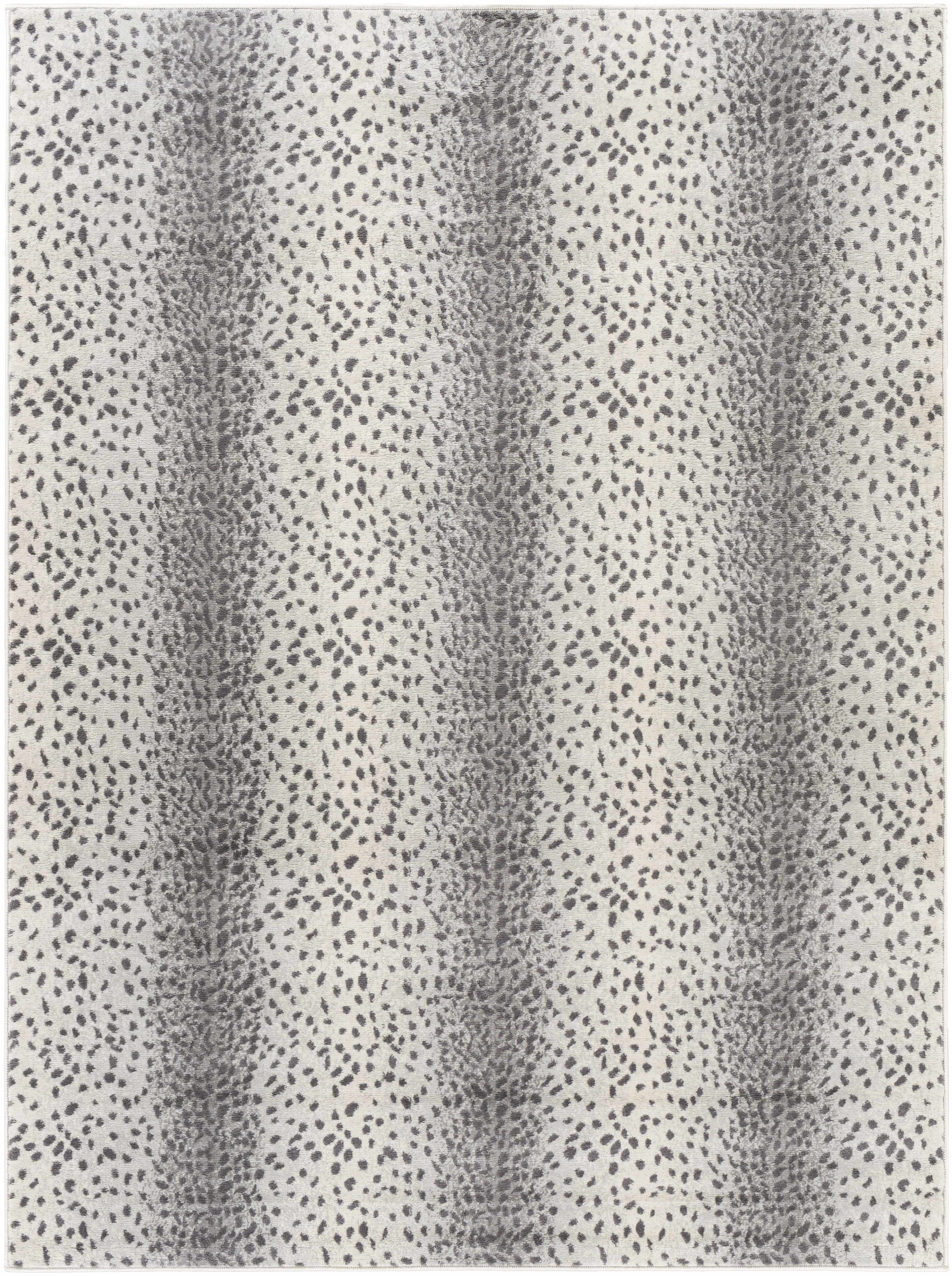 Hauteloom Leichhardt Modern Animal Print Area Rug for Living Room, Bedroom - Bohemain Leopard Print Carpet - Contemporary Antelope Print Rug - Light Gray, Dark Gray - 9' x 12'3"
