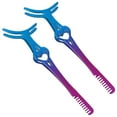 thumbnail image 1 of HEATSHAKING 2Pcs Stainless Steel Eyelash Clamp Tweezers with Comb Eyelash Applicator Tool for Makeup, 1 of 7