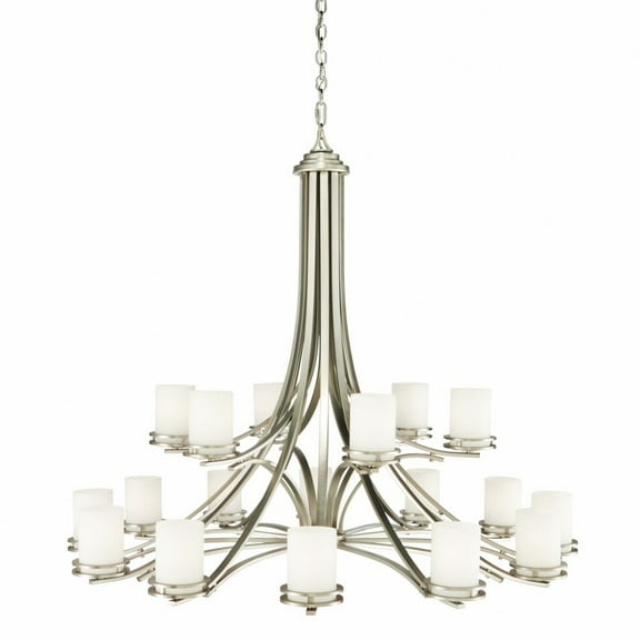 Eighteen Light Two Tier Chandelier With Soft Contemporary Inspirations 41.5 Inches Tall By 50.25 Inches Wide-Brushed Nickel Finish Kichler Lighting