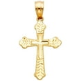 thumbnail image 3 of 14k Yellow Gold Cross Religious Pendant Charm Singapore Necklace Chain Set (24), 3 of 3