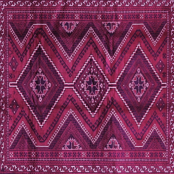 Ahgly Company Indoor Square Southwestern Pink Country Area Rugs, 7' Square