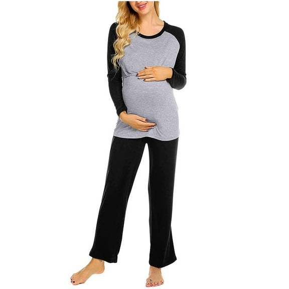 Celivon Womens Maternity Nursing Pajama Set Breastfeeding Sleepwear Set