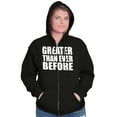 thumbnail image 4 of Greater Than Ever Before Motivational Unisex Fleece Graphic Zip Up Hoodie Brisco Brands 2X, 4 of 5