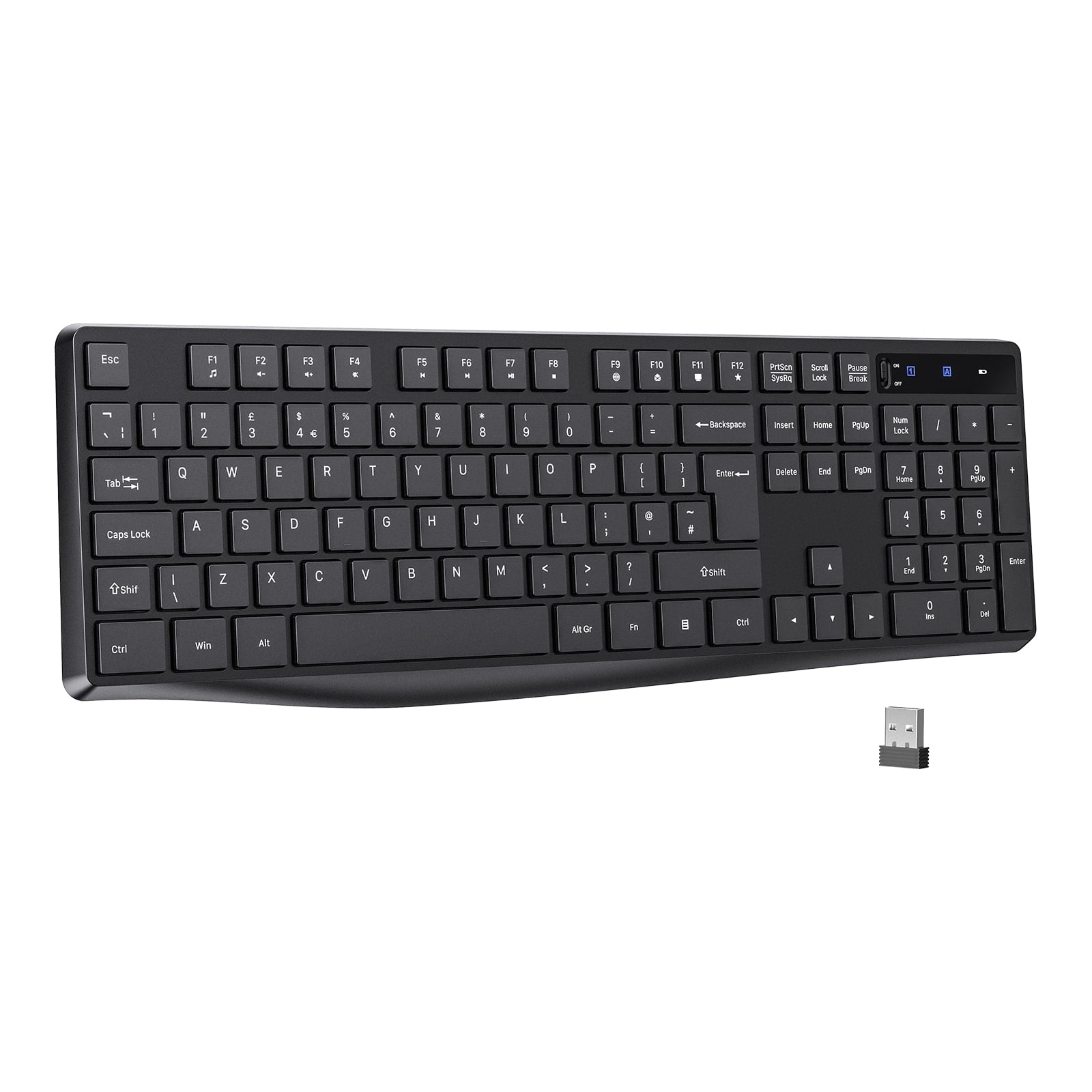VicTsing Wireless Keyboard, 2.4G Full Size Computer Keyboard with