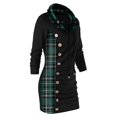 thumbnail image 3 of Dress For Women Plaid Button Collar Drawstring Stitching Tops Tunic Casual Long Sleeve Pullover Shirts, 3 of 8