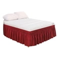 thumbnail image 1 of Solid Color Elastic Bed Skirt Fitted Bed Base Cover | Wraparound Dust Ruffle with Hidden Elastic Band | Easy on and Off Fits Mattress Box Spring | Hides Under-Bed Storage Keeps Bedroom Tidy, 1 of 6