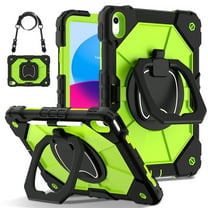ShieldPlus for iPad Pro 13 Inch Case 2024, Shockproof Rugged Protective iPad Kids Case with 360° Rotating Stand Shoulder Strap,Black Green