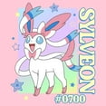 thumbnail image 2 of Girl's Pokemon Colorful Sylveon Stars  Graphic T-Shirt, 2 of 4