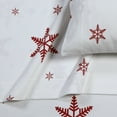 thumbnail image 2 of Portuguese Printed Cotton Flannel Extra Deep Pocket Sheet Set King - Bianca Snowflakes, 2 of 5