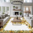 thumbnail image 3 of Cute Giraffe Sunflower Large Area Rugs 6x9 ft Yellow Cartoon Animal Flower Leaf Washable Rug Non Slip Indoor Carpet Absorbent Floor Mat for Living Room Bedroom Dining Room, 3 of 9