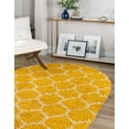 thumbnail image 4 of Unique Loom Trellis Shag Collection Area Rug - Ruby (7' 10" x 10' Oval Yellow/Ivory), 4 of 10