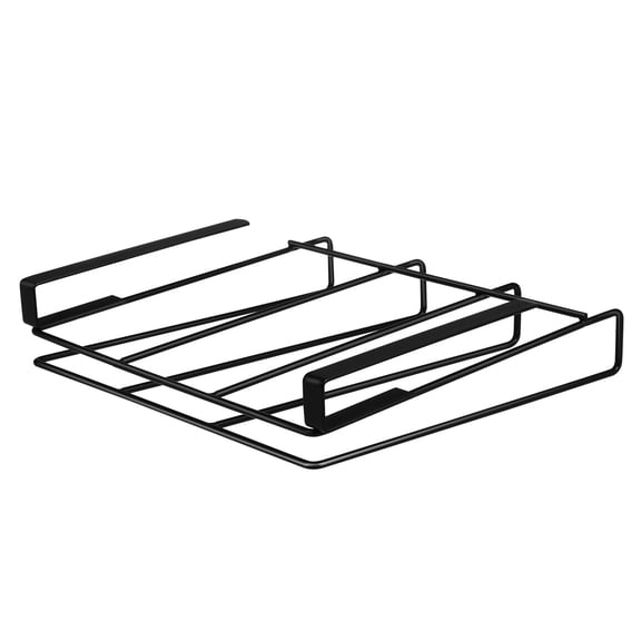 LOLIPPYY Black Stainless Steel Under Shelf Storage Rack with Hooks for Kitchen Organization, 12.5 x 10.5 x 4.5 Inch Space Saver