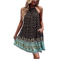 thumbnail image 2 of Qiopertar Robe d'Été Mode Imprimée Col Rond Sans Manches Décontractée à Lacets en Solde Livraison Gratuite à Moins de 5$ jusqu'à 90 % de Réduction, 2 of 9