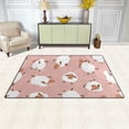 thumbnail image 3 of SKYSONIC Lightweight Soft Area Rugs White Sheep On Pink Floor Mat for Kids Playing Room Hardwood Floor Living Room Nursery Rugs, 60x39 in, 3 of 6