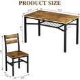 thumbnail image 6 of Cvortll Farmhouse Dining Table Set for 4, Wood Kitchen Table Chairs Set with Storage, Space-Saving Dinette Set for Breakfast Nook (Brown), 6 of 10
