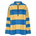 thumbnail image 5 of RQYYD Womens Stripes Shirts Half Zip up Sweatshirt Casual Oversized Color Block V Neck Long Sleeve Tunic Tops Y2K Fall Outfits for Women Blouses, 5 of 5