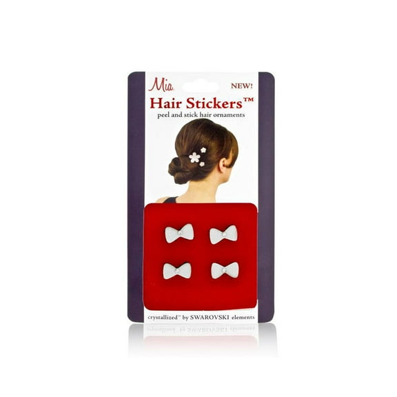 ***Discontinued***Hair Stickers - Silver Bows - Mini (4 Pieces)