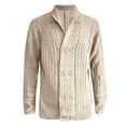 Mens Fashion Solid Lapel Cardigan Sweater Sweater with Pockets Men