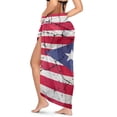 thumbnail image 2 of Yuyamidu Womens Bathing Suit Coverups Puerto Rico Flag Beach Cover Up Sarong Wraps Summer Swimwear Tie Side Swimsuit Chiffon Beach Wear, 2 of 7