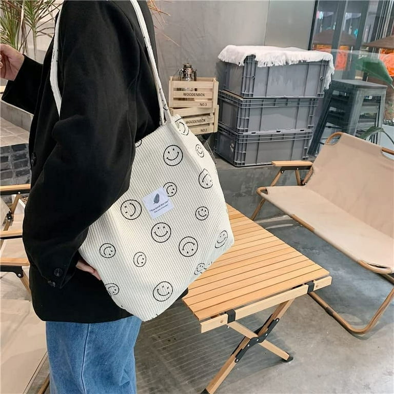Corduroy Tote Bag Aesthetic Tote Bags For School Cute Tote Bags Teen Girls  Trend